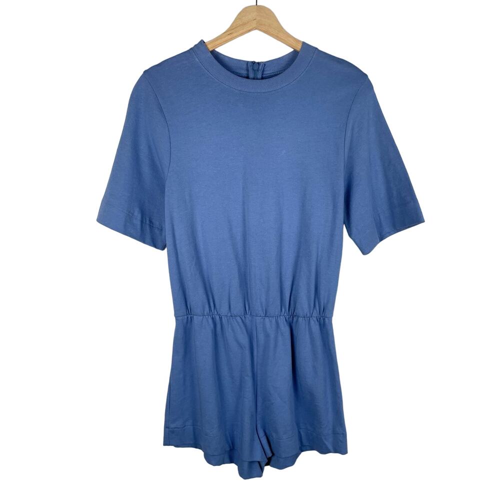 Bella + Canvas Cult Romper in Lavender Blue Size XS 100% Cotton Stretch Waist